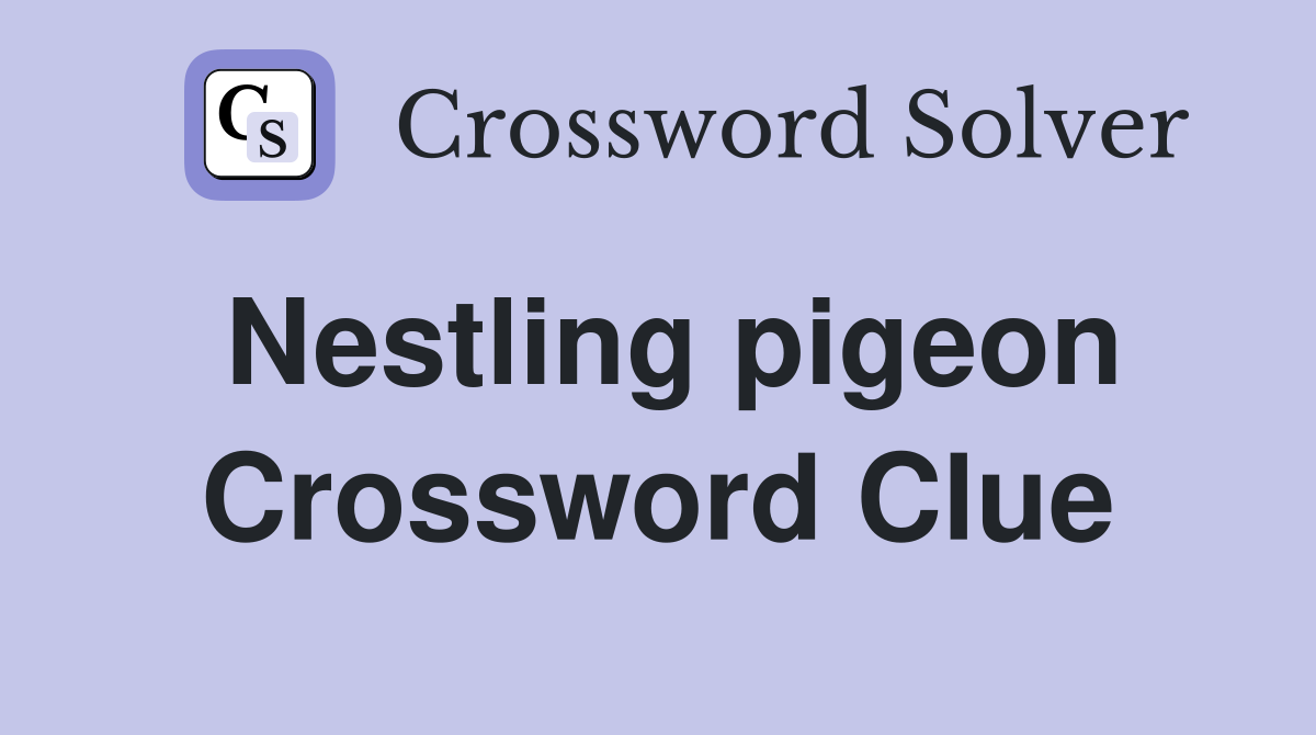 Nestling pigeon Crossword Clue