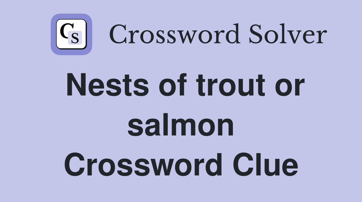 Nests of trout or salmon Crossword Clue