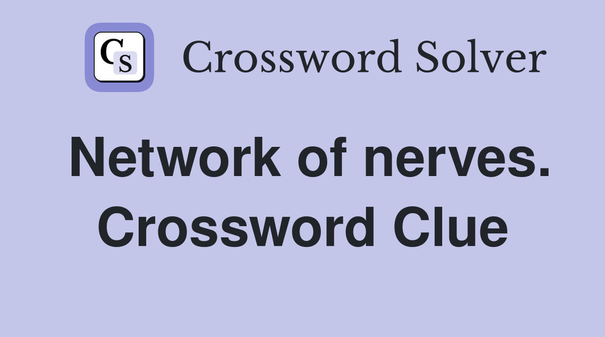 Network of nerves. Crossword Clue