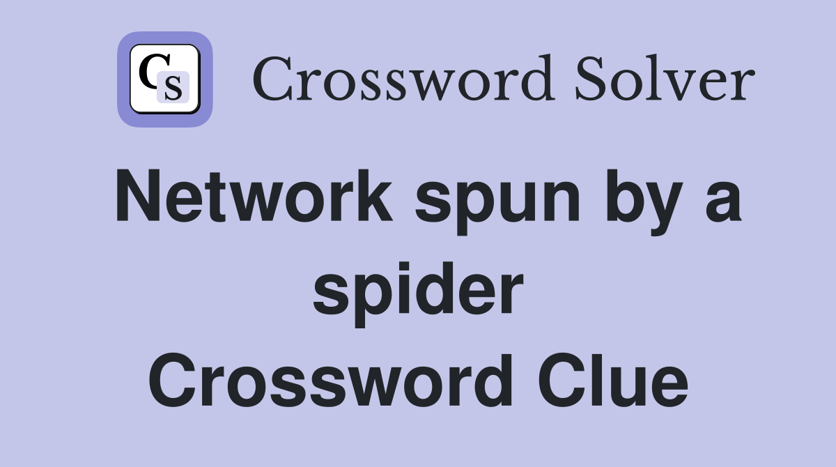 Network spun by a spider Crossword Clue