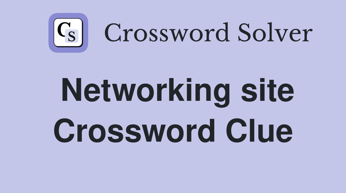 Networking site Crossword Clue