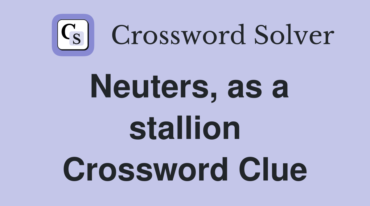 Neuters, as a stallion Crossword Clue