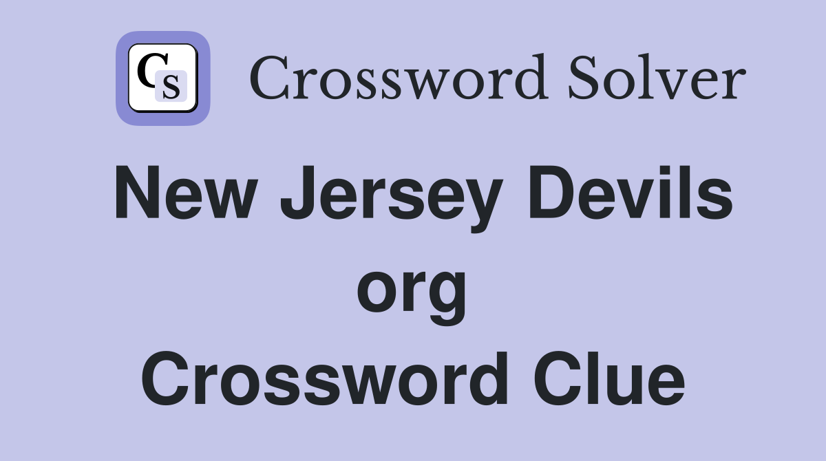 New Jersey Devils org Crossword Clue