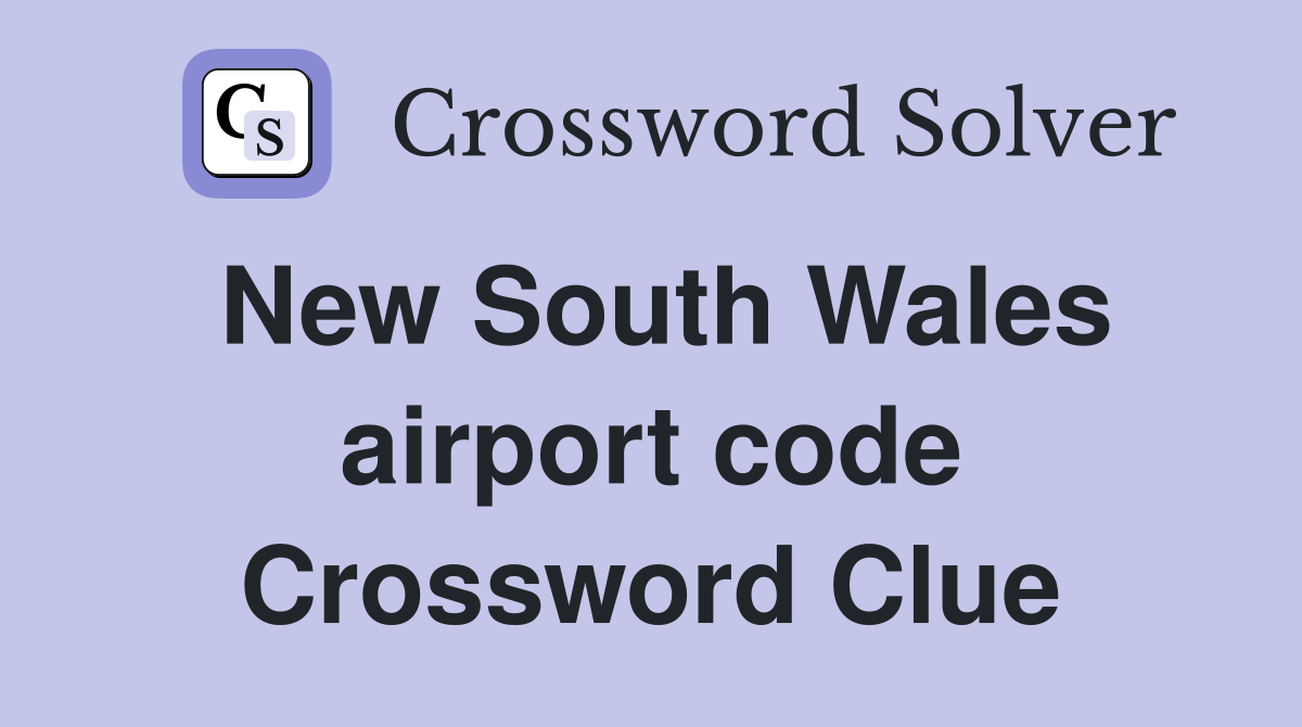 New South Wales airport code Crossword Clue