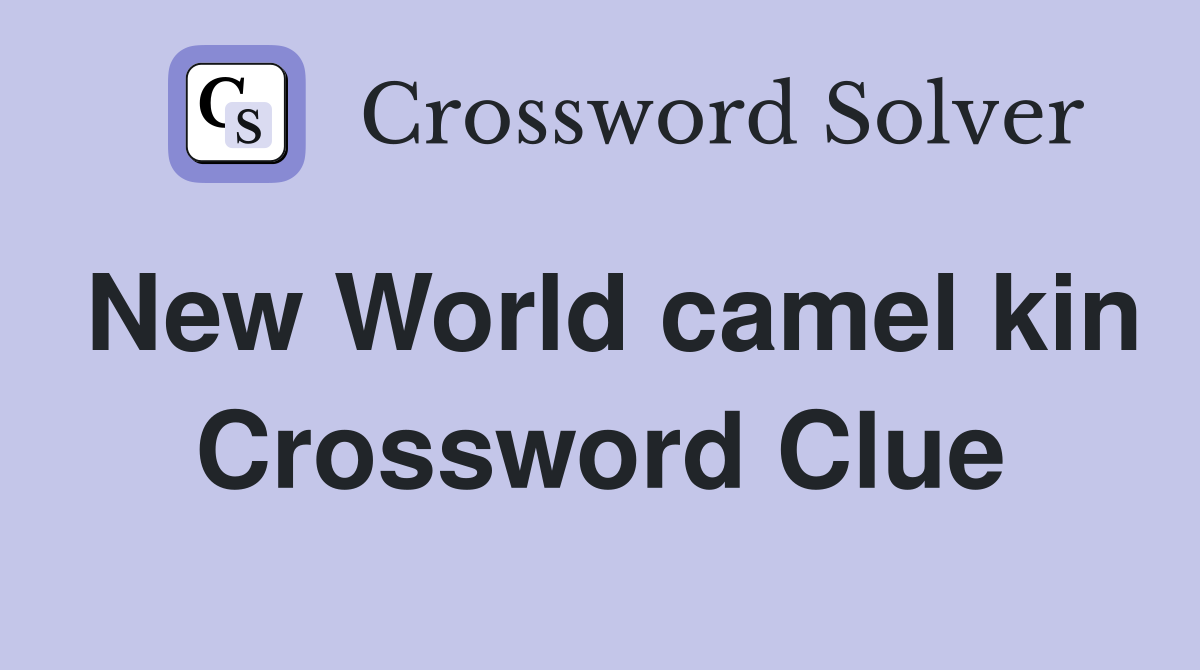 New World camel kin Crossword Clue