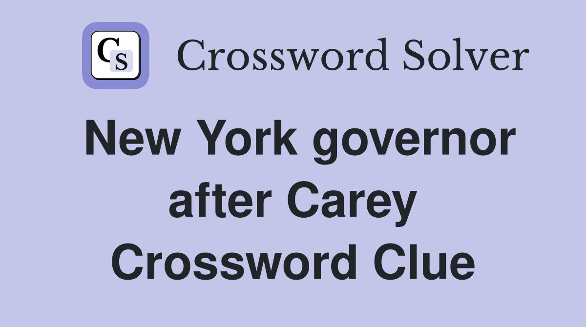 New York governor after Carey Crossword Clue