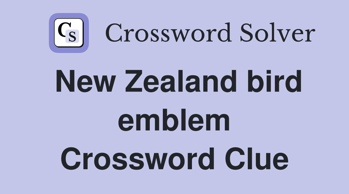 New Zealand bird emblem Crossword Clue