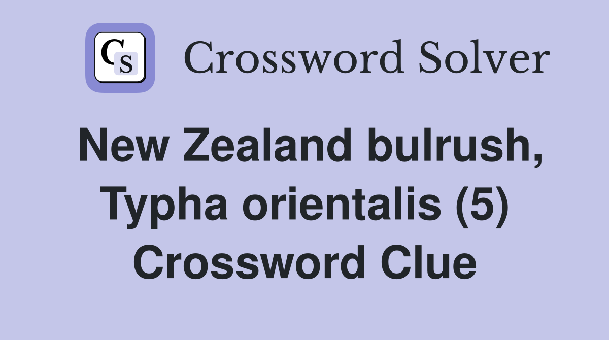 New Zealand bulrush, Typha orientalis (5) Crossword Clue
