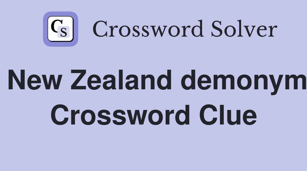New Zealand demonym Crossword Clue