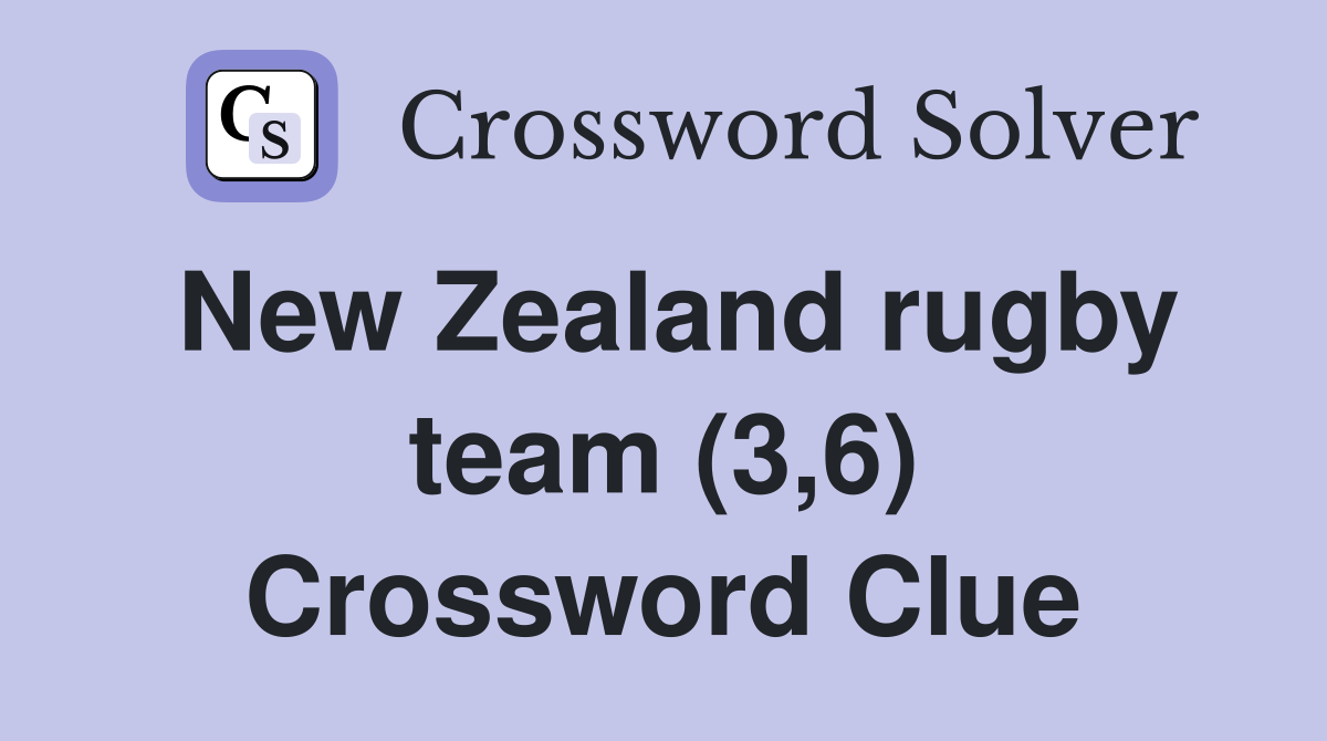 New Zealand rugby team (3,6) Crossword Clue
