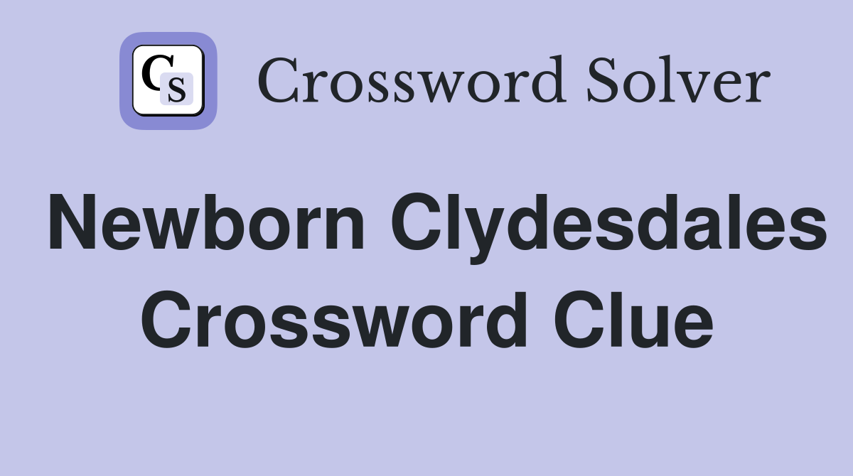 Newborn Clydesdales Crossword Clue
