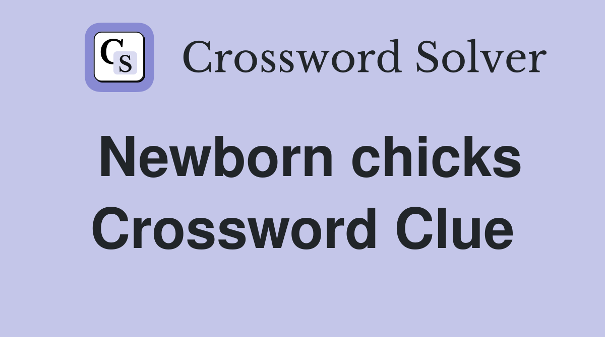 Newborn chicks Crossword Clue