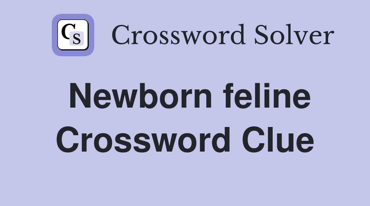 Newborn feline Crossword Clue