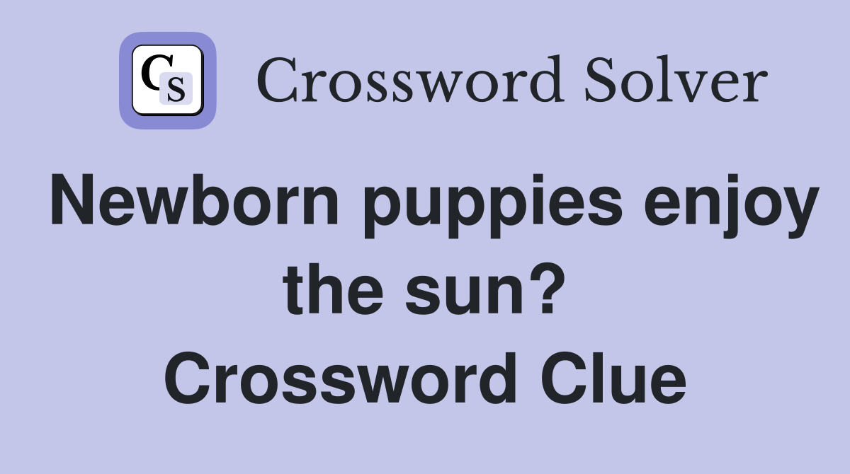 Newborn puppies enjoy the sun? Crossword Clue