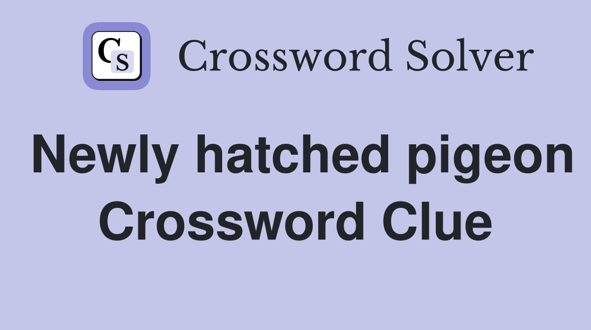 Newly hatched pigeon Crossword Clue
