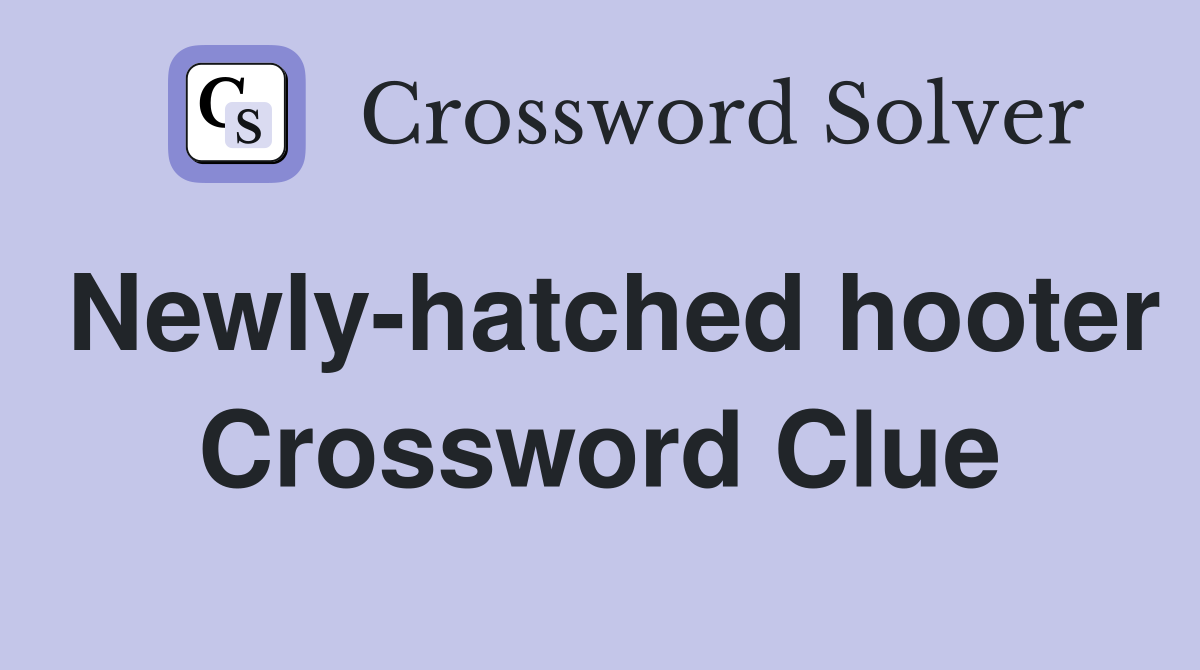 Newly-hatched hooter Crossword Clue