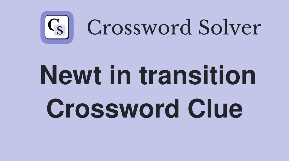 Newt in transition Crossword Clue