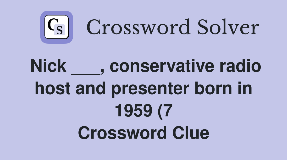 Nick conservative radio host and presenter born in 1959 (7 Nick conservative radio host and presenter born in 1959 (7