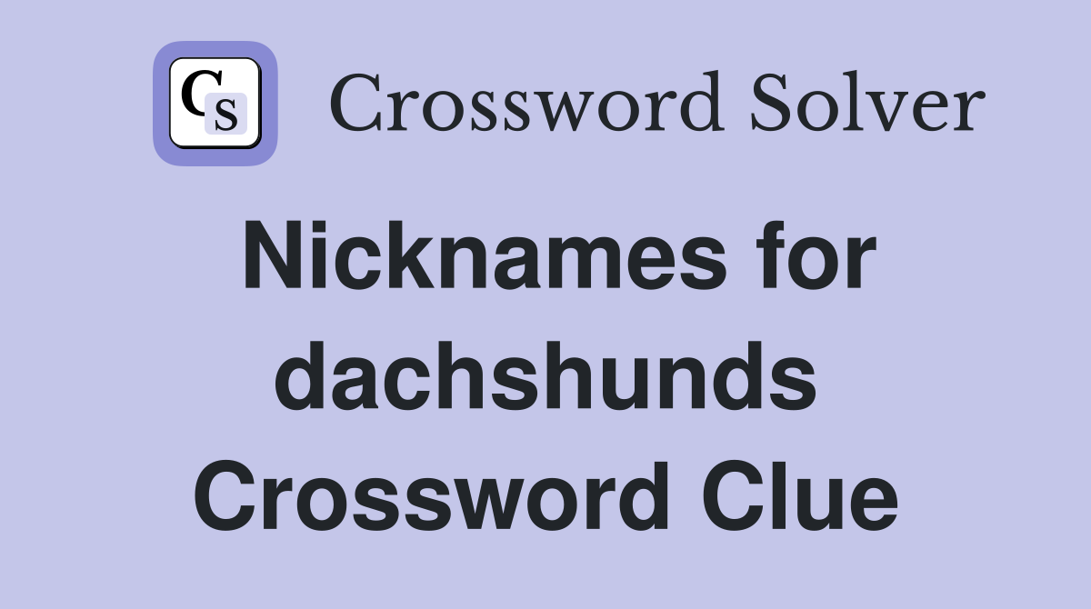 Nicknames for dachshunds Crossword Clue