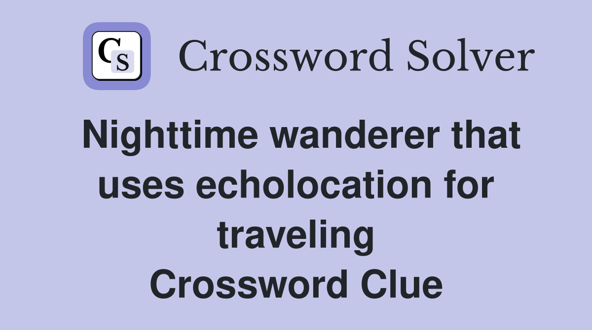 Nighttime wanderer that uses echolocation for traveling Crossword Clue