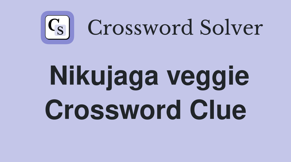 Nikujaga veggie Crossword Clue