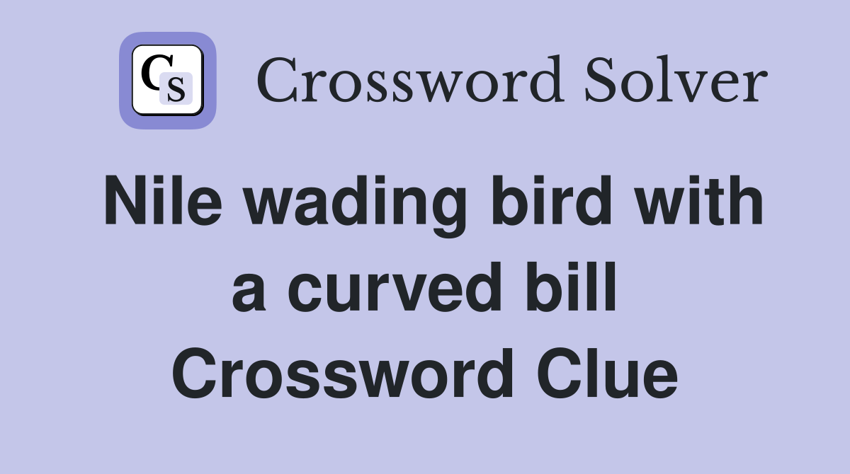 Nile wading bird with a curved bill Crossword Clue