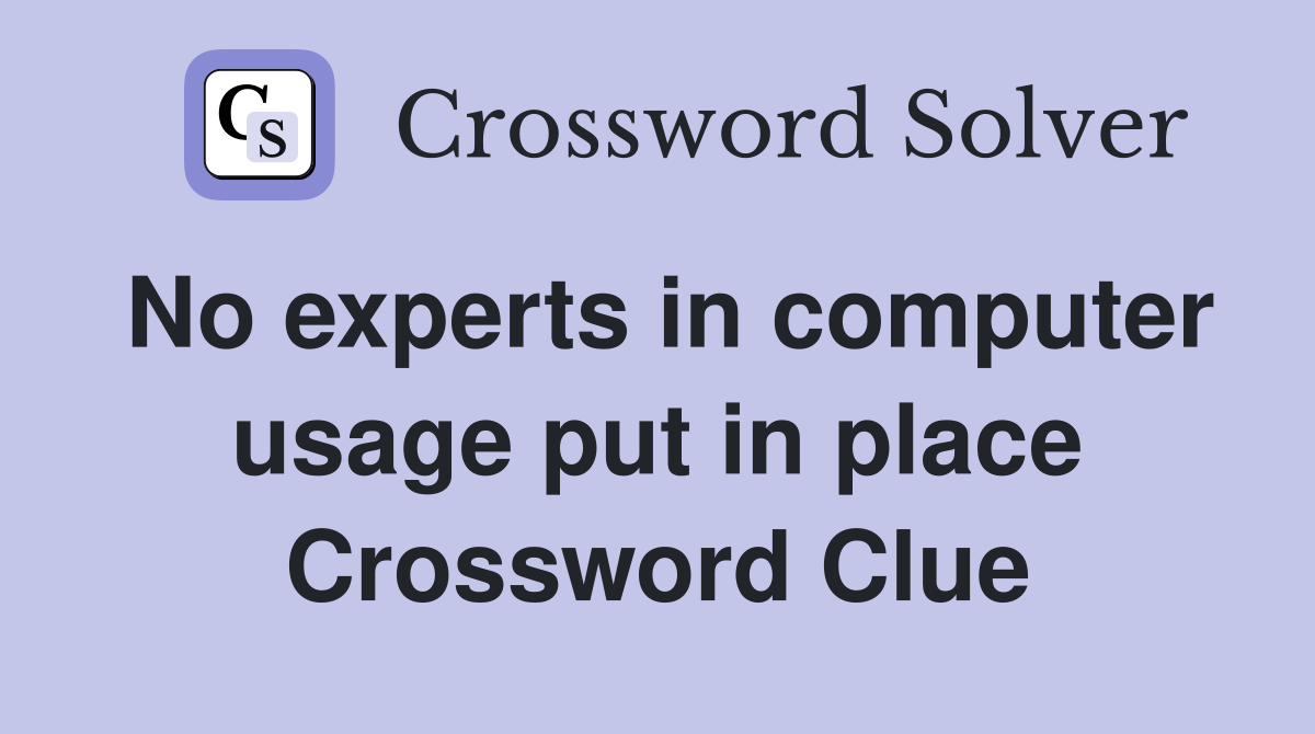 No experts in computer usage put in place Crossword Clue