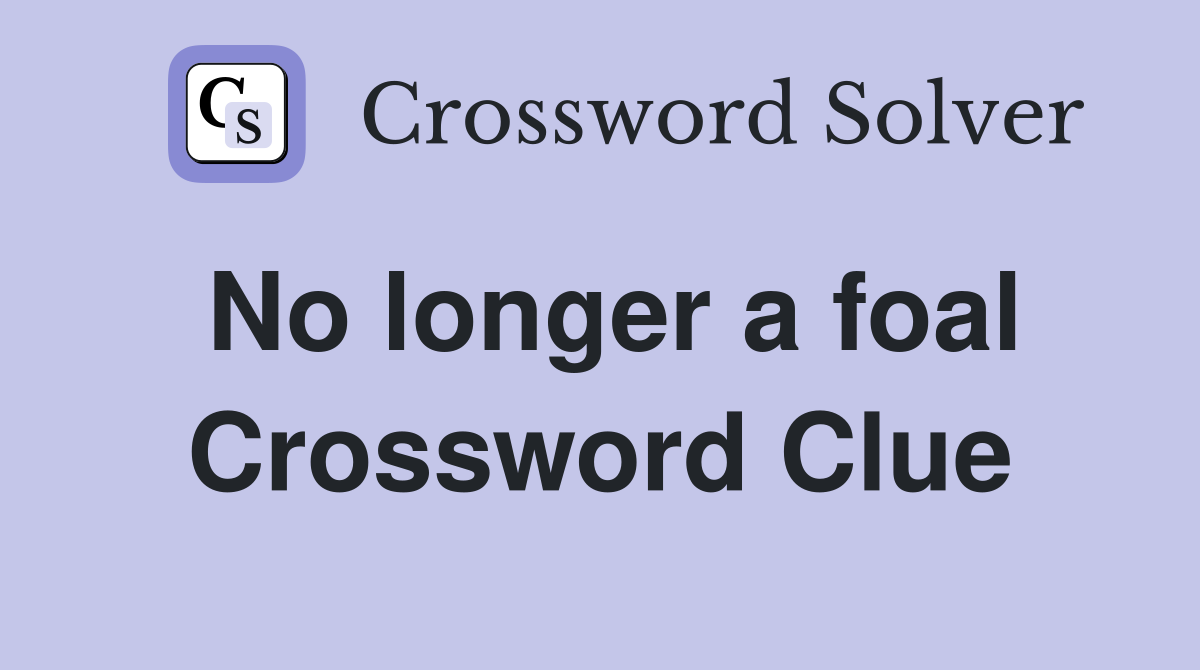 No longer a foal Crossword Clue