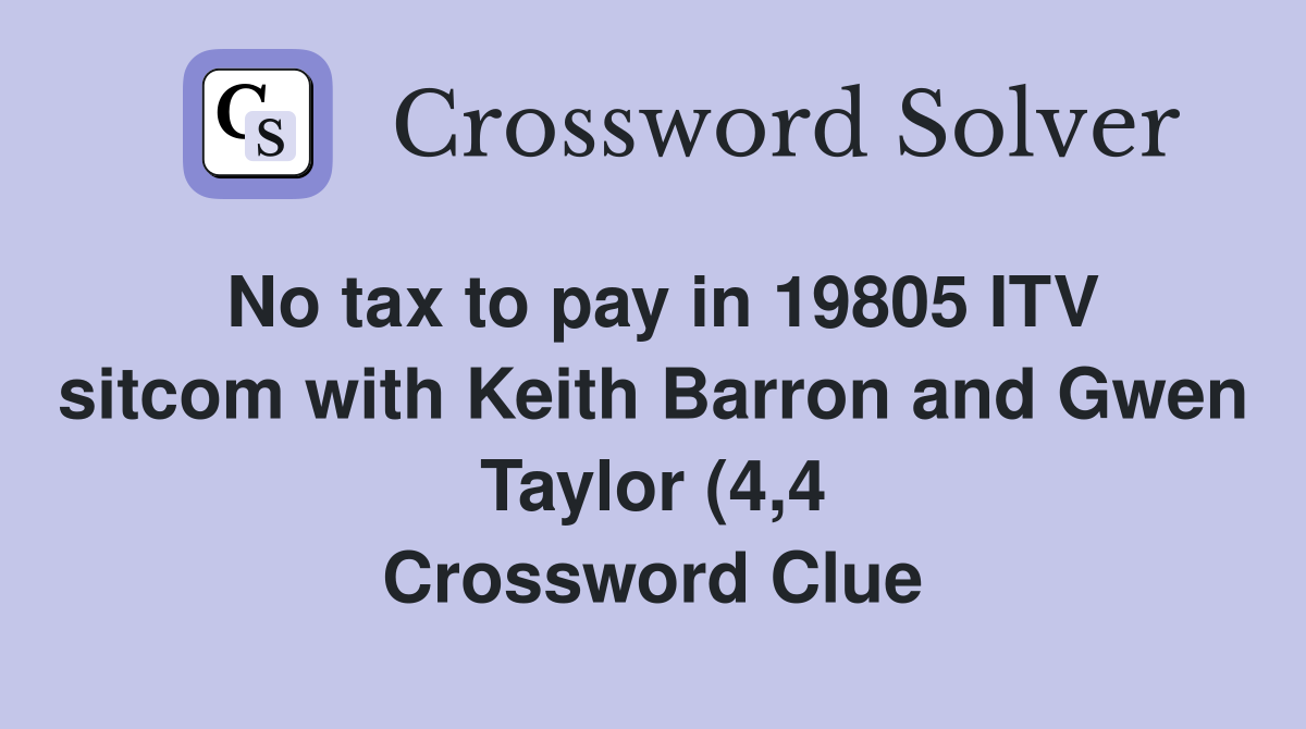No tax to pay in 19805 ITV sitcom with Keith Barron and Gwen Taylor (4 No tax to pay in 19805 ITV sitcom with Keith Barron and Gwen Taylor (4