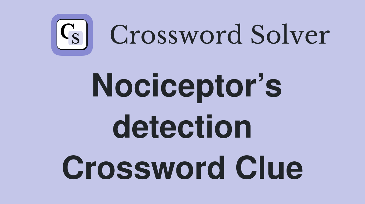 Nociceptor’s detection Crossword Clue