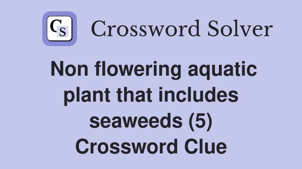 Non flowering aquatic plant that includes seaweeds (5) Crossword Clue