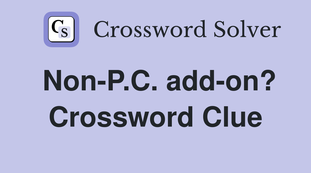 Non-P.C. add-on? Crossword Clue