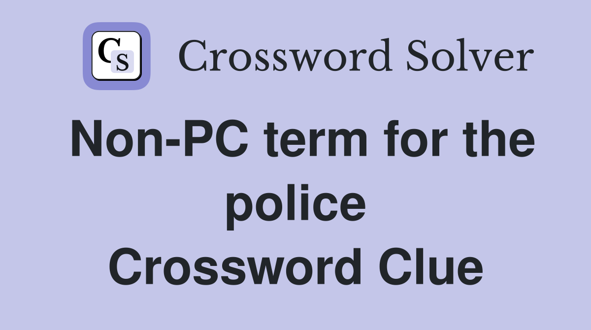 Non-PC term for the police Crossword Clue