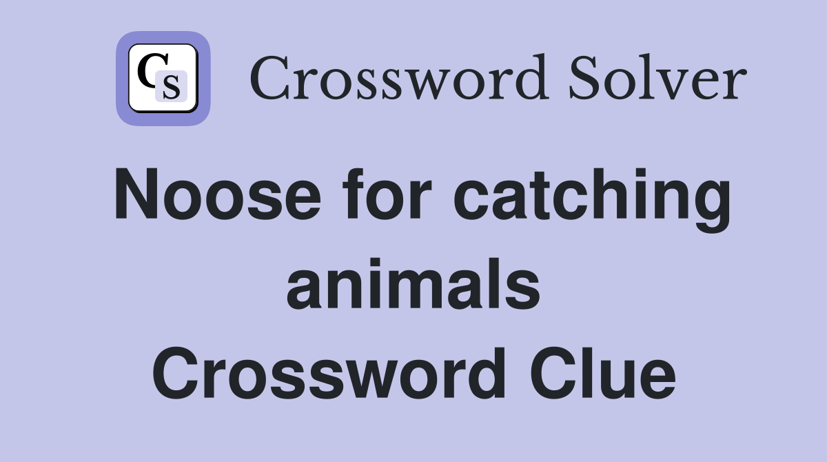 Noose for catching animals Crossword Clue