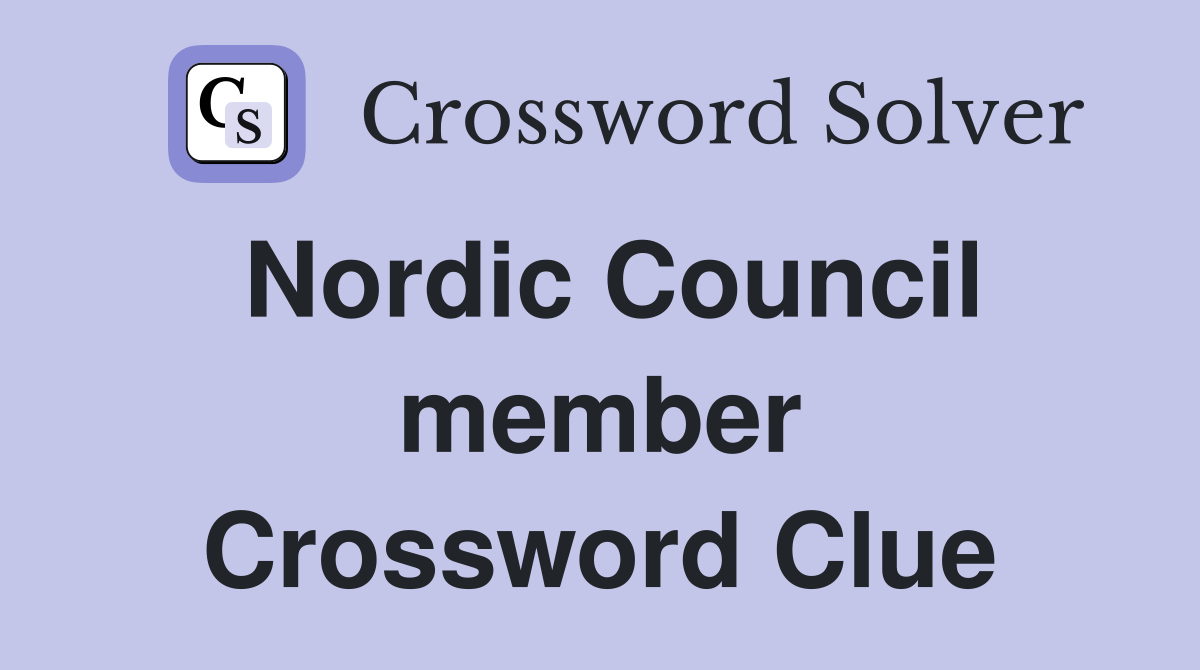 Nordic Council member Crossword Clue