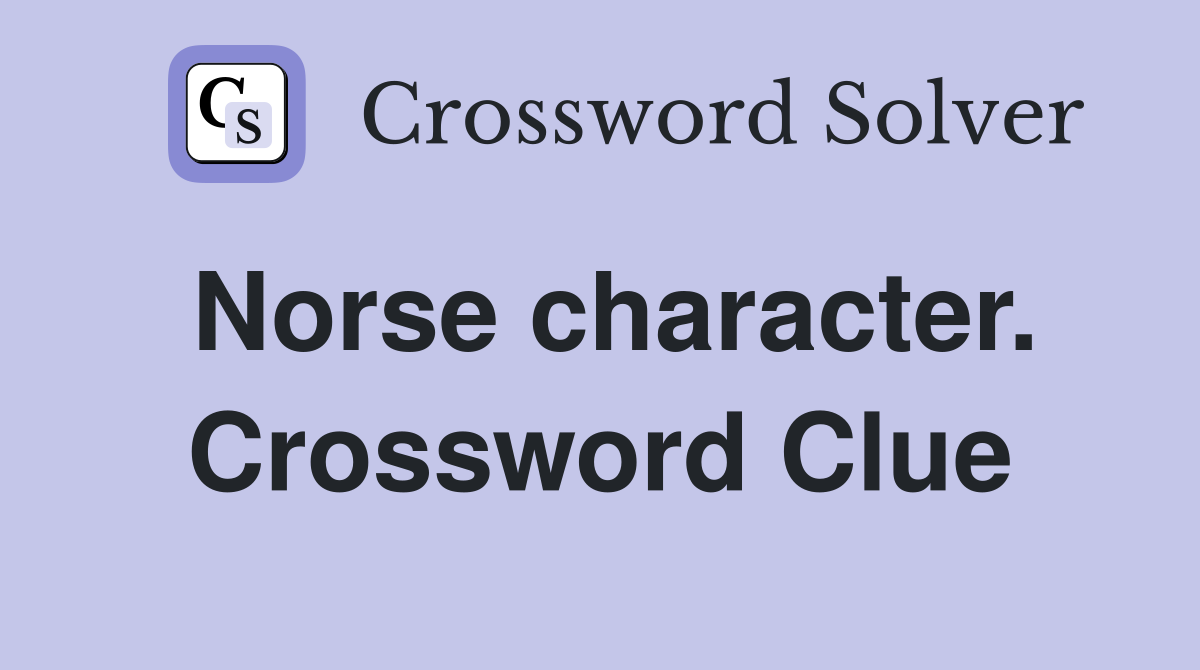 Norse character. Crossword Clue