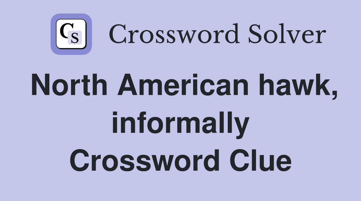 North American hawk, informally Crossword Clue