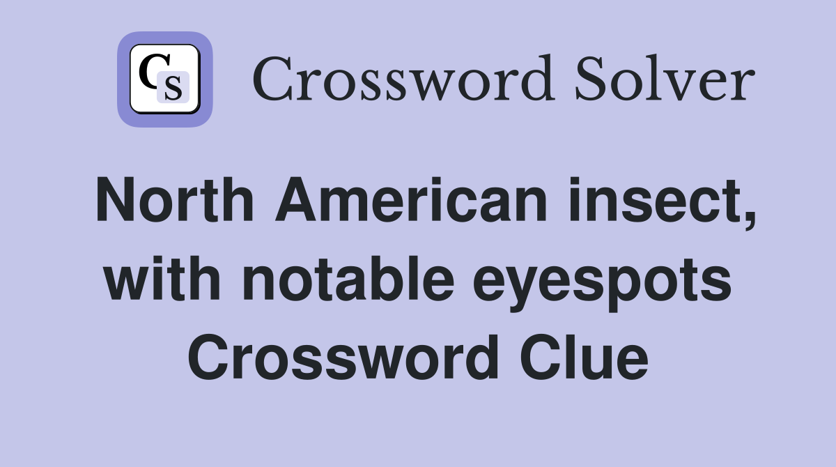 North American insect, with notable eyespots Crossword Clue