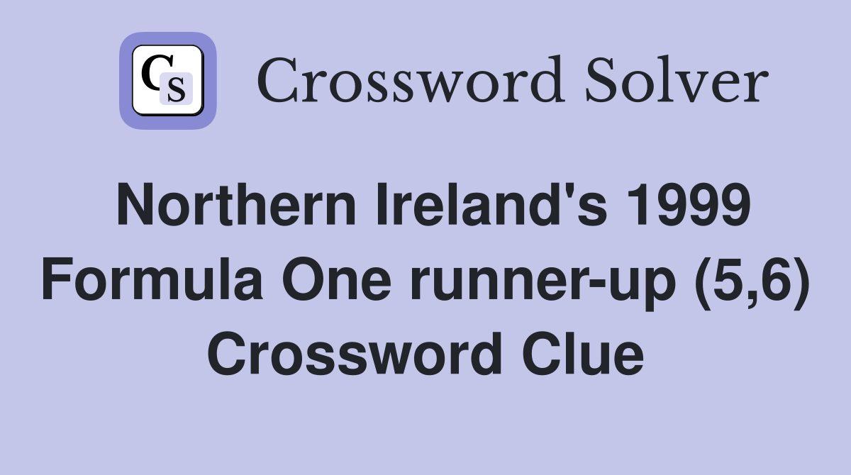 Northern Ireland's 1999 Formula One runner-up (5,6) Crossword Clue
