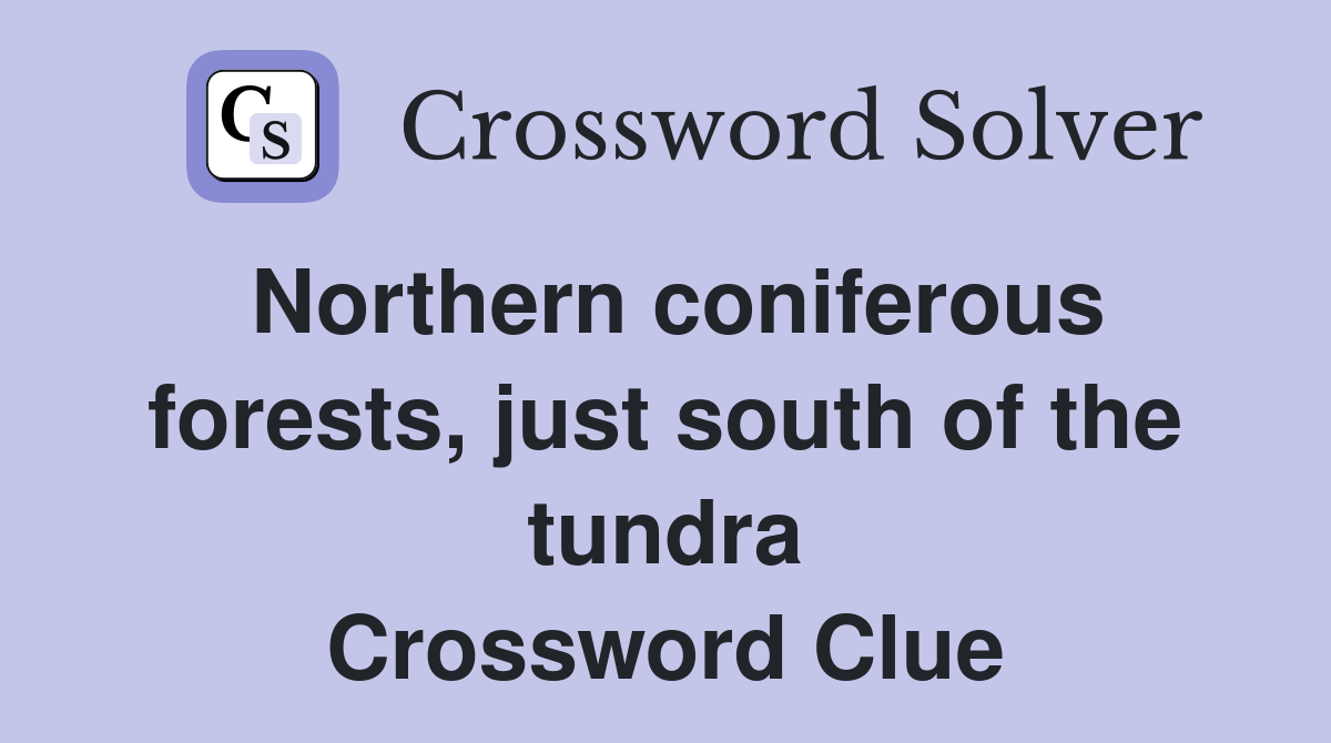 Northern coniferous forests, just south of the tundra Crossword Clue