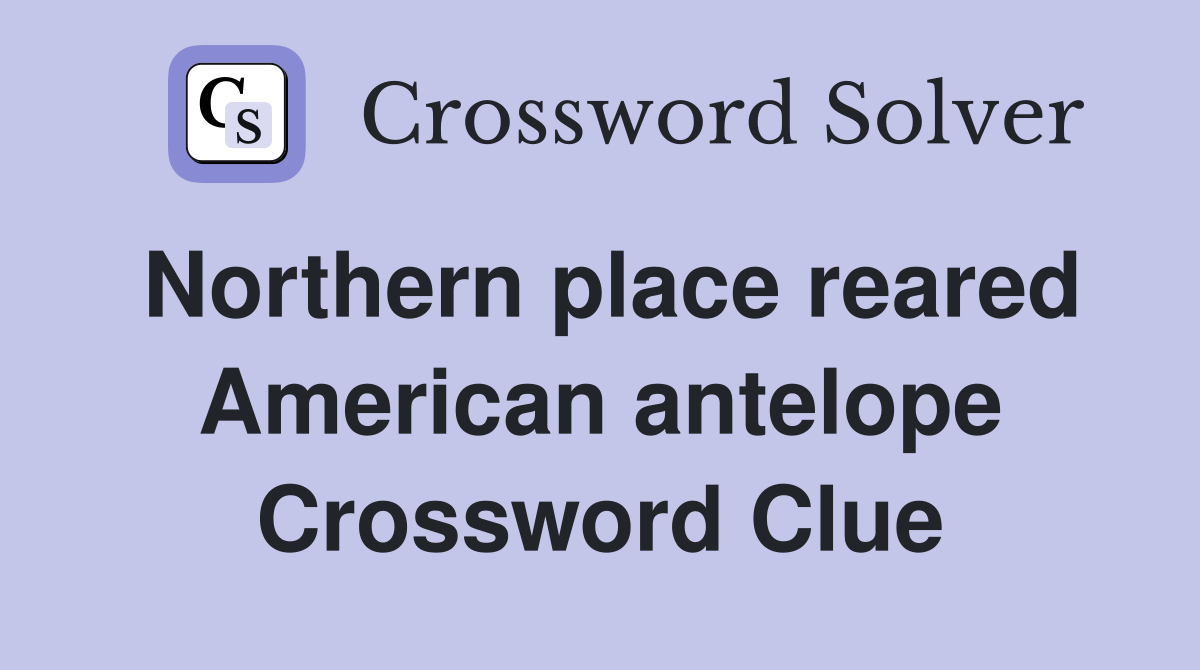 Northern place reared American antelope Crossword Clue