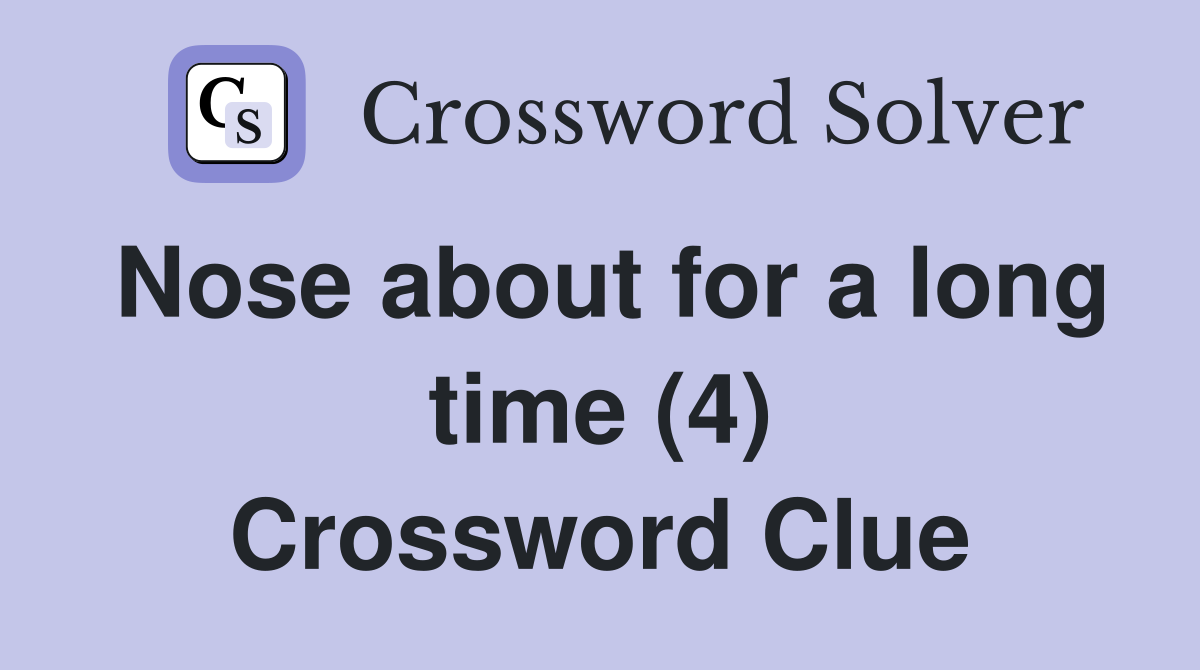 Nose about for a long time (4) Crossword Clue