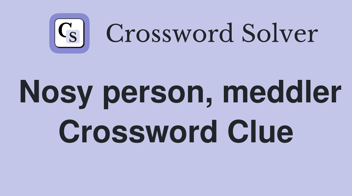 Nosy person, meddler Crossword Clue