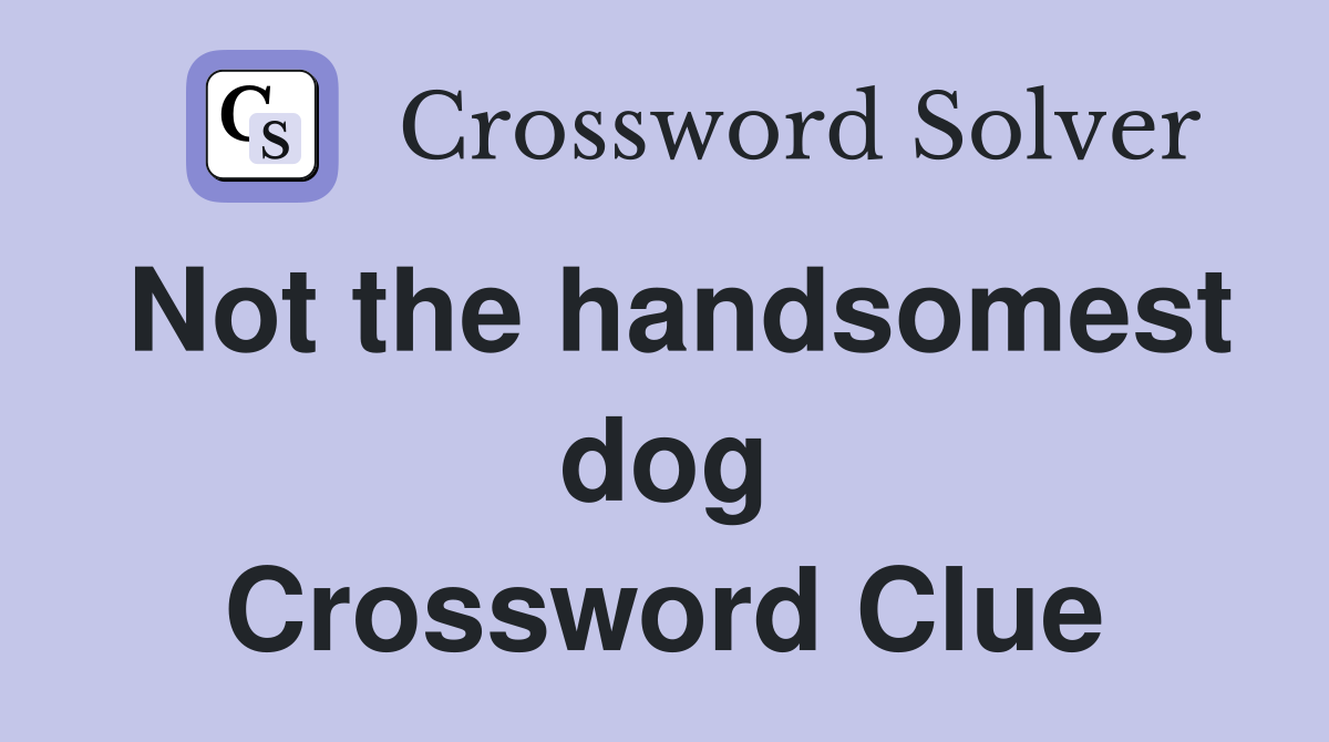 Not the handsomest dog Crossword Clue