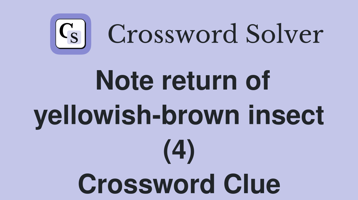 Note return of yellowish-brown insect (4) Crossword Clue