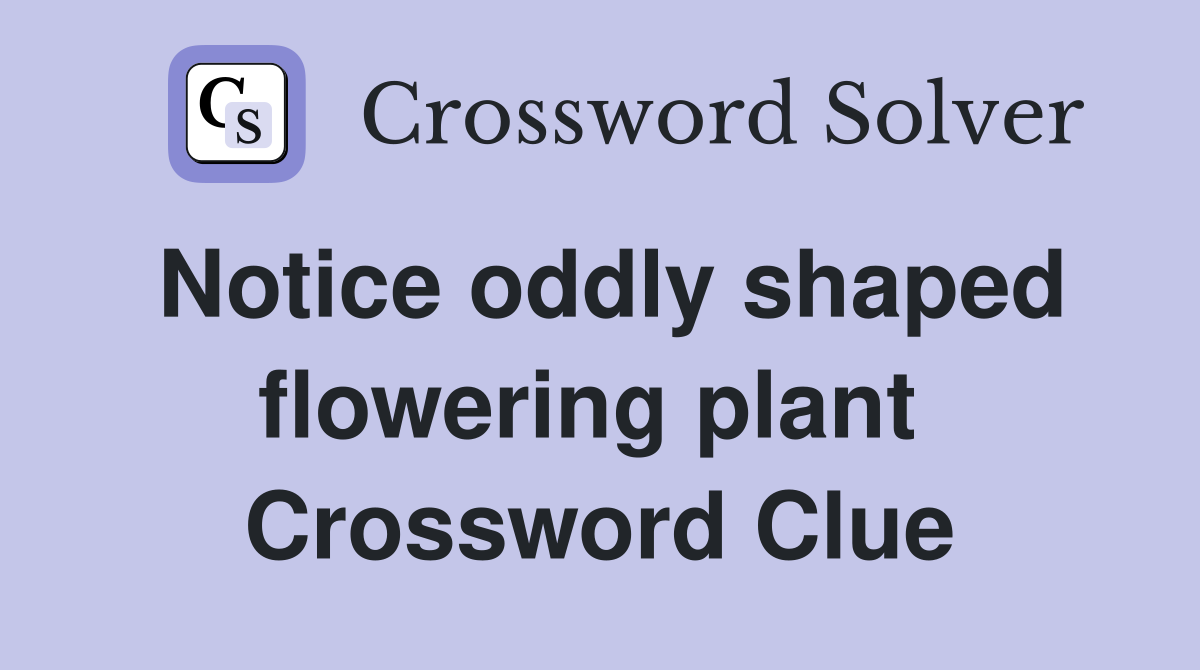 Notice oddly shaped flowering plant  Crossword Clue