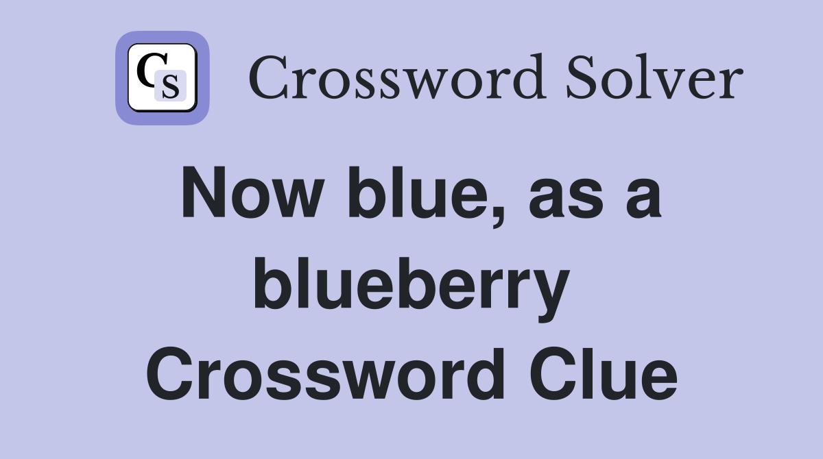 Now blue, as a blueberry Crossword Clue