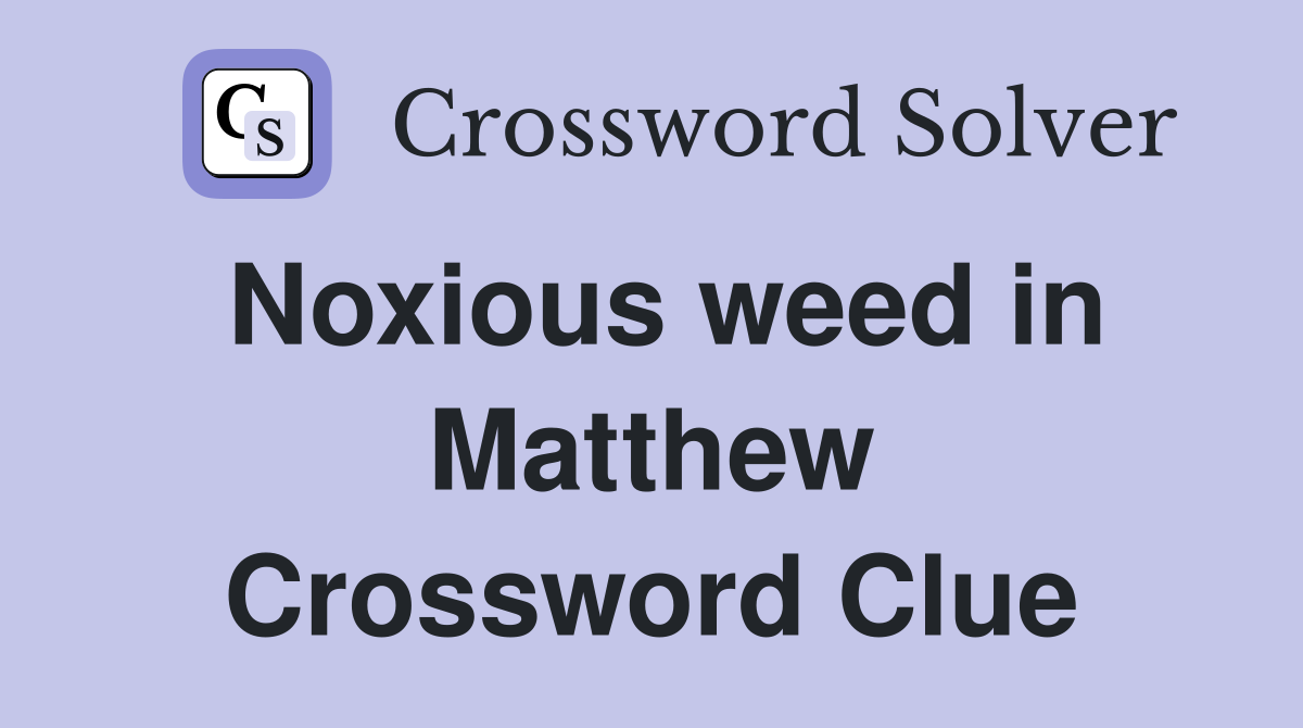 Noxious weed in Matthew Crossword Clue