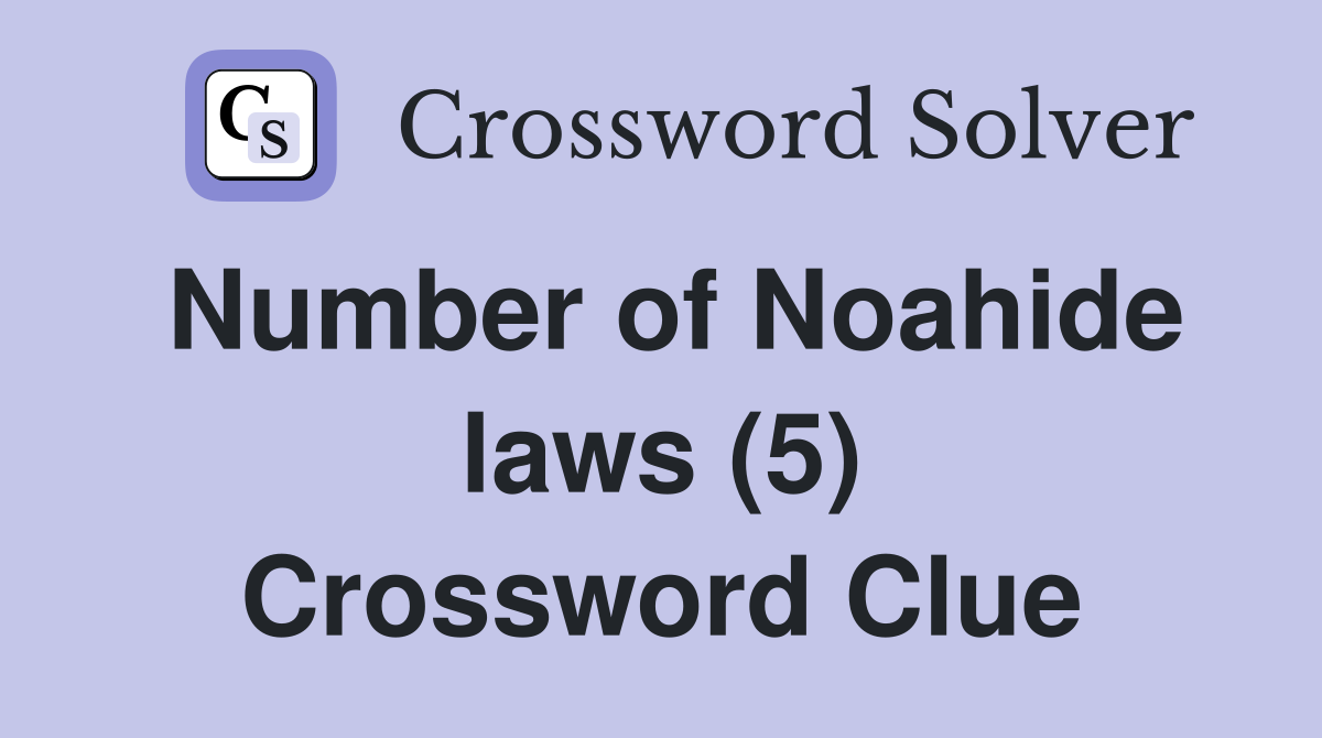 Number of Noahide laws (5) Crossword Clue