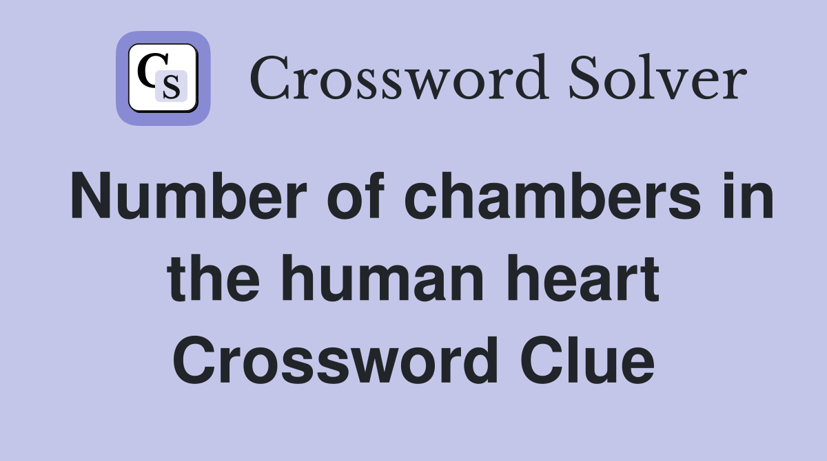 Number of chambers in the human heart Crossword Clue
